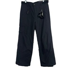 $110 Obermeyer Carve Cargo Teen Unisex Snow Pants Size L Black Ski Snowboard